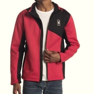 Spyder Men's Full Zip Fleece Jacket Red Size Medium